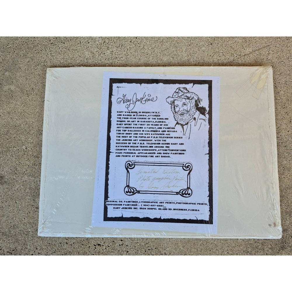 Gary Jenkins Signed Limited Edition 8/250 Floral Hat Print Vintage Art Sealed